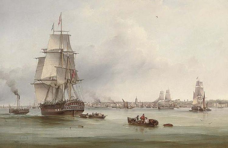 Samuel Walters The three-masted merchantman oil painting picture